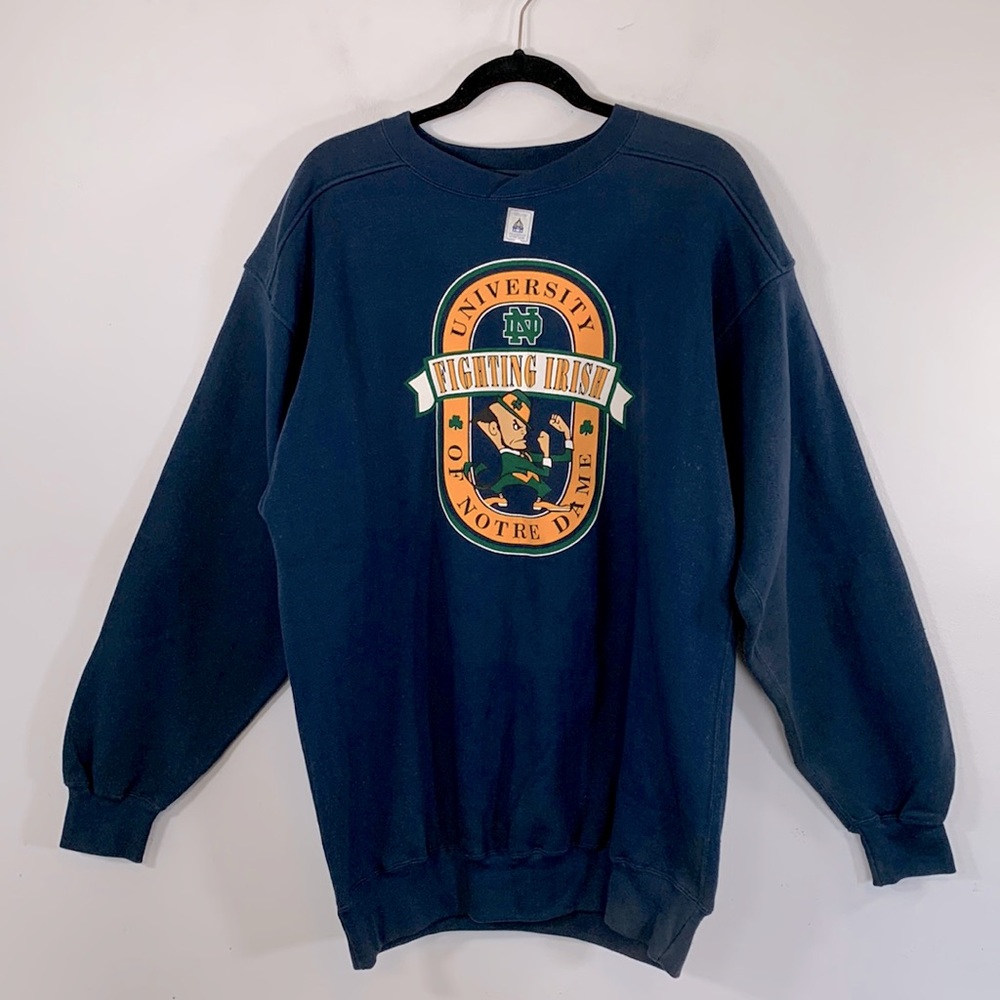 Galt Crew Vintage NWT NCAA University of Notre Dame Mens Size L Blue Sweatshirt